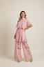 Two-Piece Set | Floral Cut-Out Top, Wide-Leg Pants 5