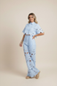 Two-Piece Set | Floral Cut-Out Top, Wide-Leg Pants 8