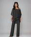 Two Piece Set | Asymmetrical Layered Top, Wide-Leg Pants 1