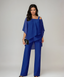 Two Piece Set | Asymmetrical Layered Top, Wide-Leg Pants 2