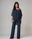 Two Piece Set | Asymmetrical Layered Top, Wide-Leg Pants 3