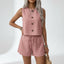 Two Piece Set | Buttoned Tank Top, Matching Shorts 0