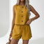 Two Piece Set | Buttoned Tank Top, Matching Shorts 2