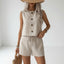 Two Piece Set | Buttoned Tank Top, Matching Shorts 4