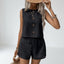 Two Piece Set | Buttoned Tank Top, Matching Shorts 5