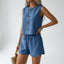 Two Piece Set | Buttoned Tank Top, Matching Shorts 6