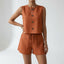 Two Piece Set | Buttoned Tank Top, Matching Shorts 9