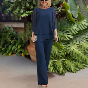 Two Piece Set | Coordinated Top, Flowing Pants 0