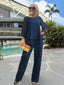 Two Piece Set | Coordinated Top, Flowing Pants 1