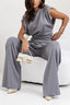 Two Piece Set | Draped Top, Wide-Leg Pants 2