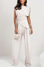 Two Piece Set | Draped Top, Wide-Leg Pants 5