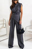 Two Piece Set | Draped Top, Wide-Leg Pants 8