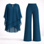 Two Piece Set | Layered Overlay Top, Wide-Leg Trousers 6