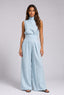 Two Piece Set | Sleeveless High-Neck Top, Wide-Leg Pants 0