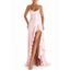 Women's Ruffle Hem Satin Maxi Dress