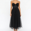 Women’s Spaghetti Strap Fitted Tulle Midi Dress