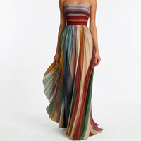 Maxi Dress | Pleated Skirt, Strapless Design