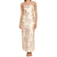 Women's Yellow Bloom Fitted  Maxi Dress