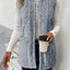 Vest | Textured Sleeveless, Open Front Design 9