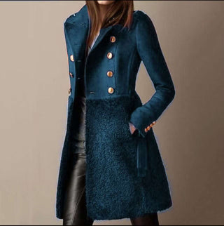 Women’s Double Breasted Winter Coat with Pockets
