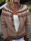 Women’s Brown Fair Isle Knitted Cardigan