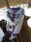 Women’s Grey and Purple Nordic Knitted Cardigan