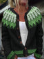 Women’s Black and Green Nordic Knitted Cardigan