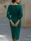 White Midi Dress | Draped Cowl Neckline, Batwing Sleeves 6