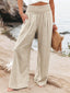 Wide Leg Pants | Linen Fabric, Relaxed Fit 0