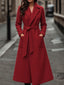 Winter Coat | Belted Waist, Notch Collar Maxi Length 0