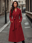 Winter Coat | Belted Waist, Notch Collar Maxi Length 2