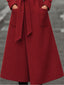 Winter Coat | Belted Waist, Notch Collar Maxi Length 4