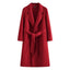 Winter Coat | Belted Waist, Notch Collar Maxi Length 5