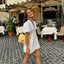 Women’s A-Line Puff Sleeve Mini Dress with V-Neck