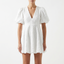 Women’s A-Line Puff Sleeve Mini Dress with V-Neck