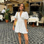 Women’s A-Line Puff Sleeve Mini Dress with V-Neck