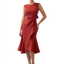 Women’s Asymmetric Hem Draped Midi Dress