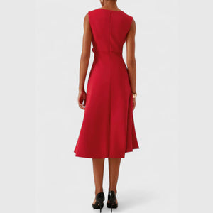 Women’s Asymmetric Hem Draped Midi Dress