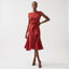 Women’s Asymmetric Hem Draped Midi Dress