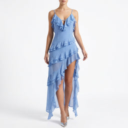 Women’s Asymmetric Ruffle High-Low Dress
