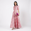 Women’s Belted Jacquard Maxi Dress with Puff Sleeves