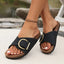 Women’s Buckled Flat Slide Sandals