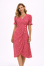 Women’s Button-Detail Wrap Midi Dress