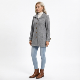 Women’s Button-Front Mid-Length Coat
