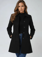 Women’s Button-Front Mid-Length Winter Coat
