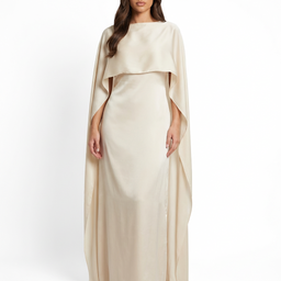 Women’s Cape-Style Maxi Dress with Flowing Silhouette