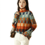 Women’s Checkered Long-Sleeve Turtleneck Sweater