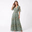 Women’s Contrast Trim Floral Maxi Dress