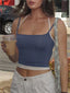 Women’s Cropped Contrast Strap Cami Top