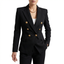 Women’s Double-Breasted Tailored Blazer with Gold Button Detail